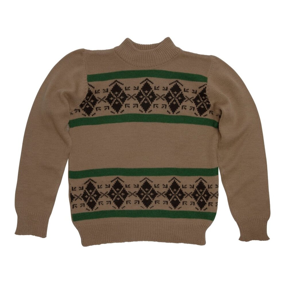 Sundazed (Germany) Jacquard Stocking Stitch Pure Wool Pullover Sweater : S